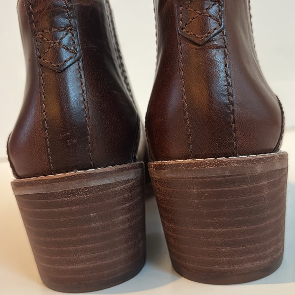Madewell Bonham bootie ankle cowboy boots brown stacked heel size 7 - Picture 5 of 16